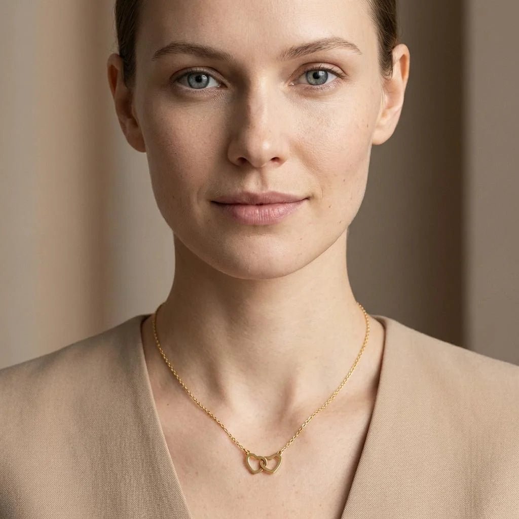 Pozłacane Plecione Serca 18k - Bejesa