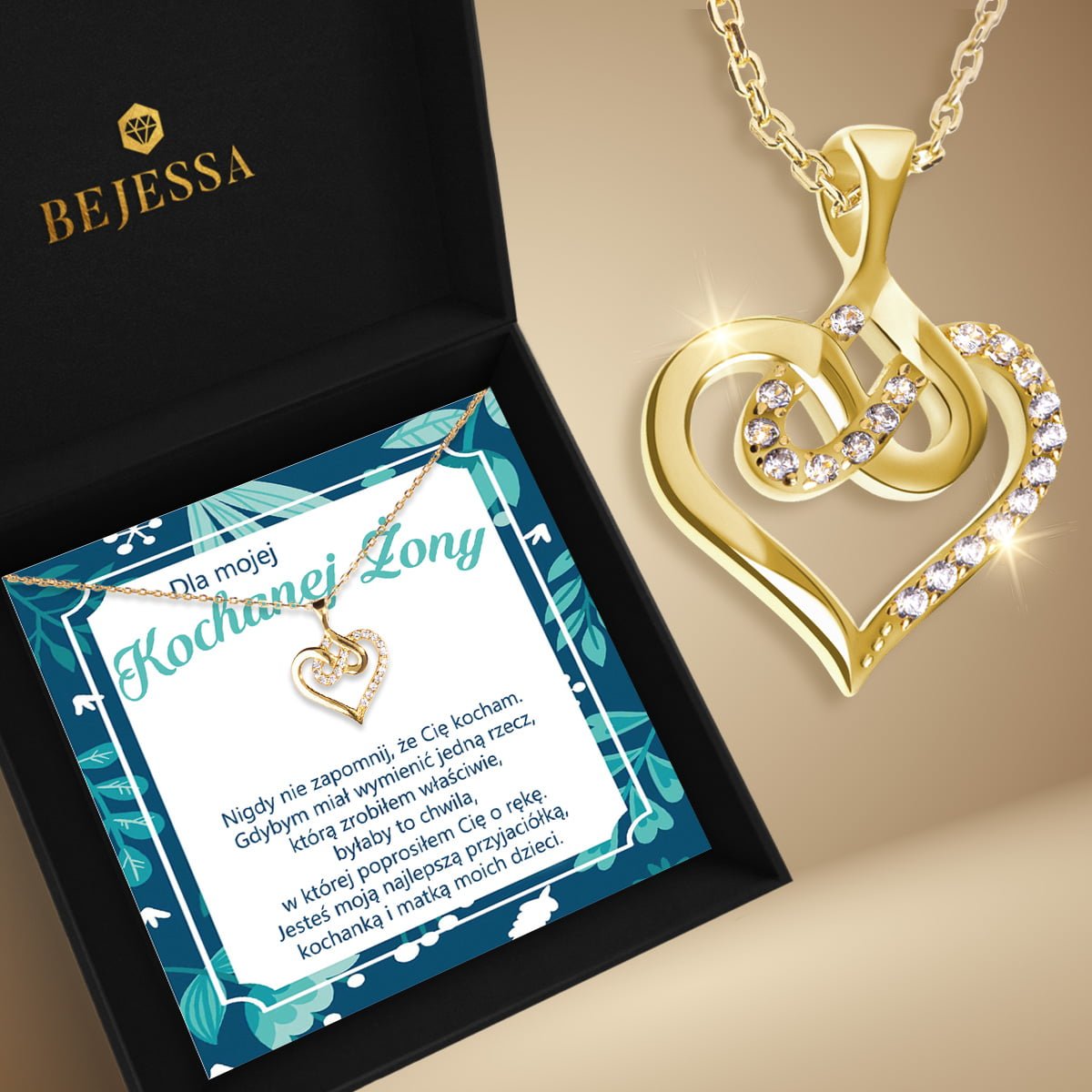 Naszyjnik dla Żony - Serce Nieskończoności - Zawsze Obok - Bejesa
