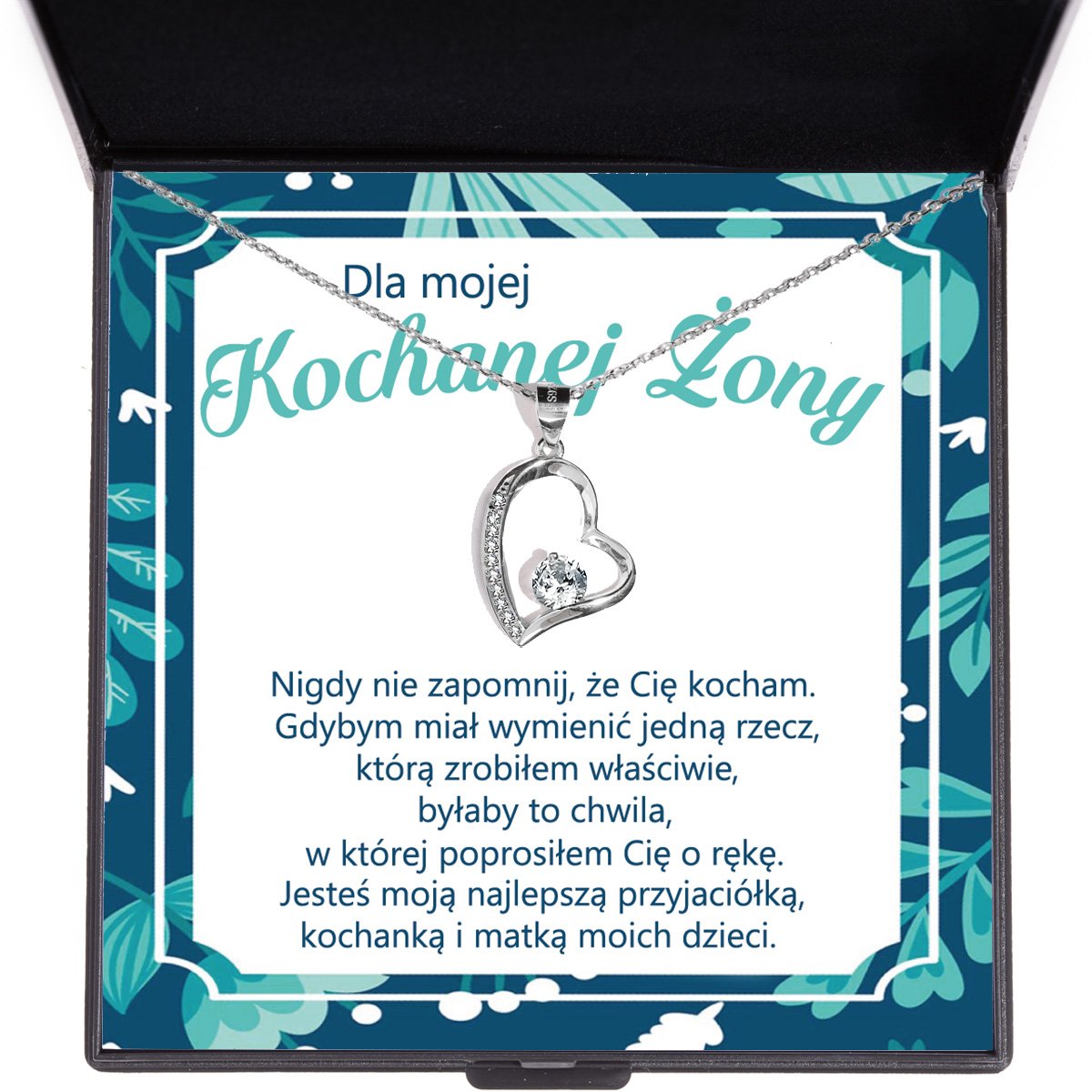 Naszyjnik dla Żony - Błyszcząca biel - Zawsze obok - Bejesa