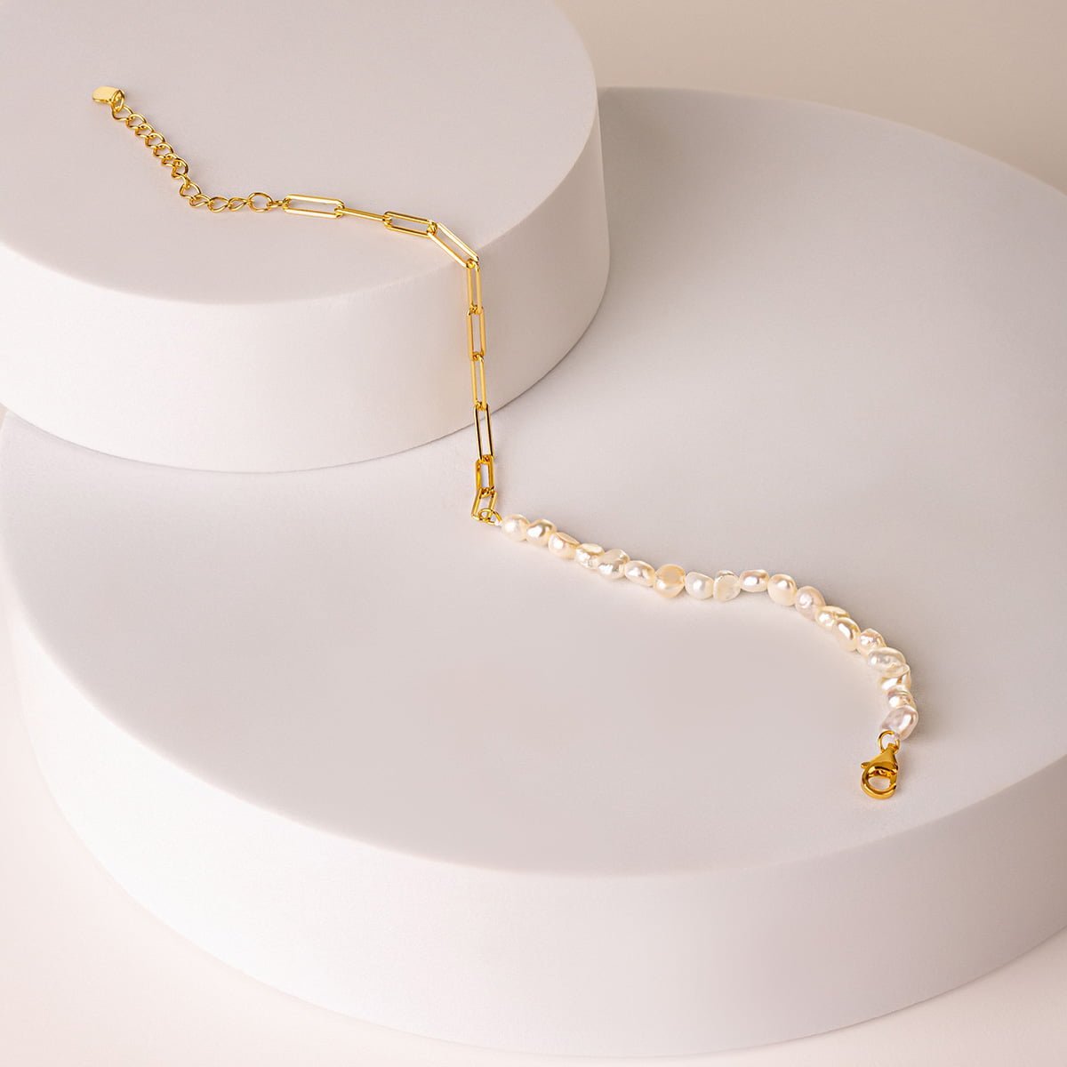 Bransoletka pozłacana z Perłami - Bejesa