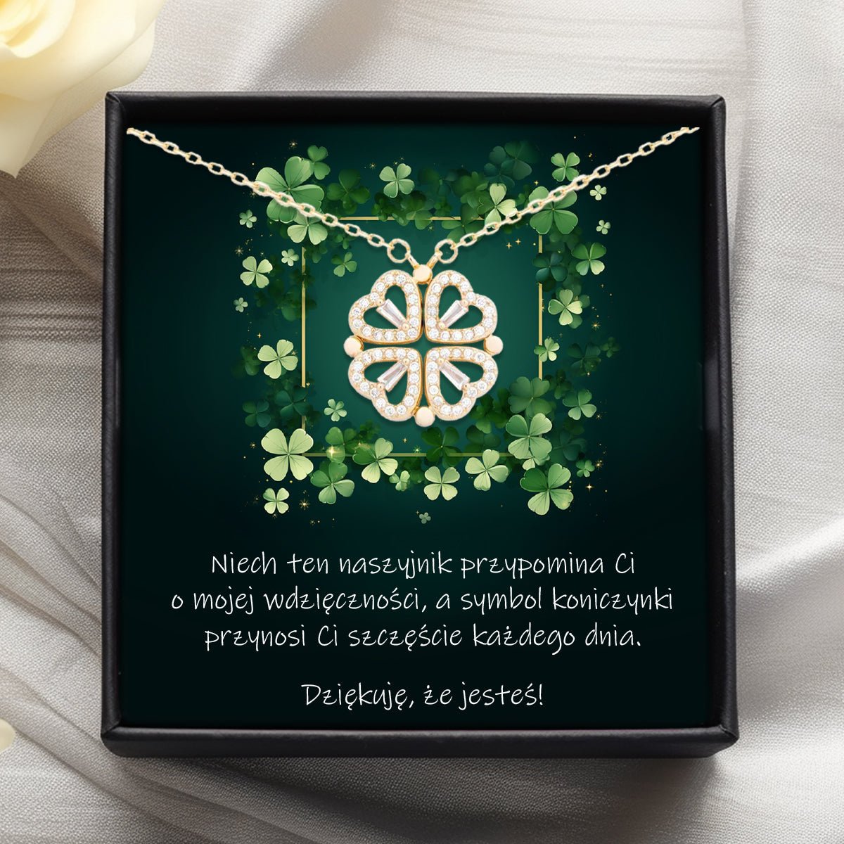 Naszyjnik Koniczynka - Z dedykacją - Bejesa