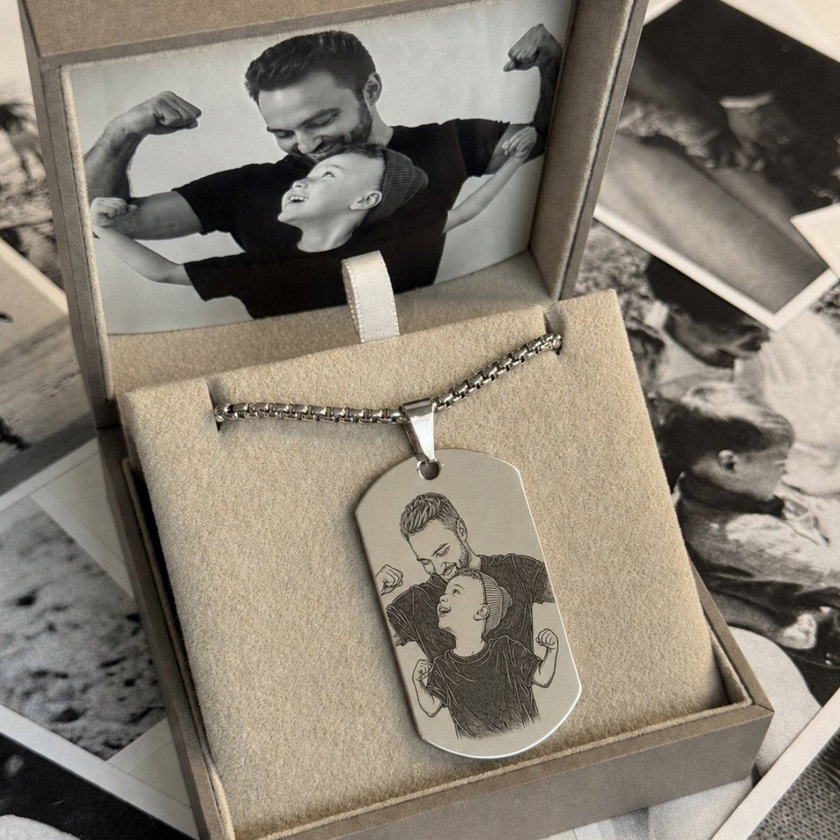 Nieśmiertelnik ze Zdjęciem - Personalizowany Prezent dla Niego - Bejesa