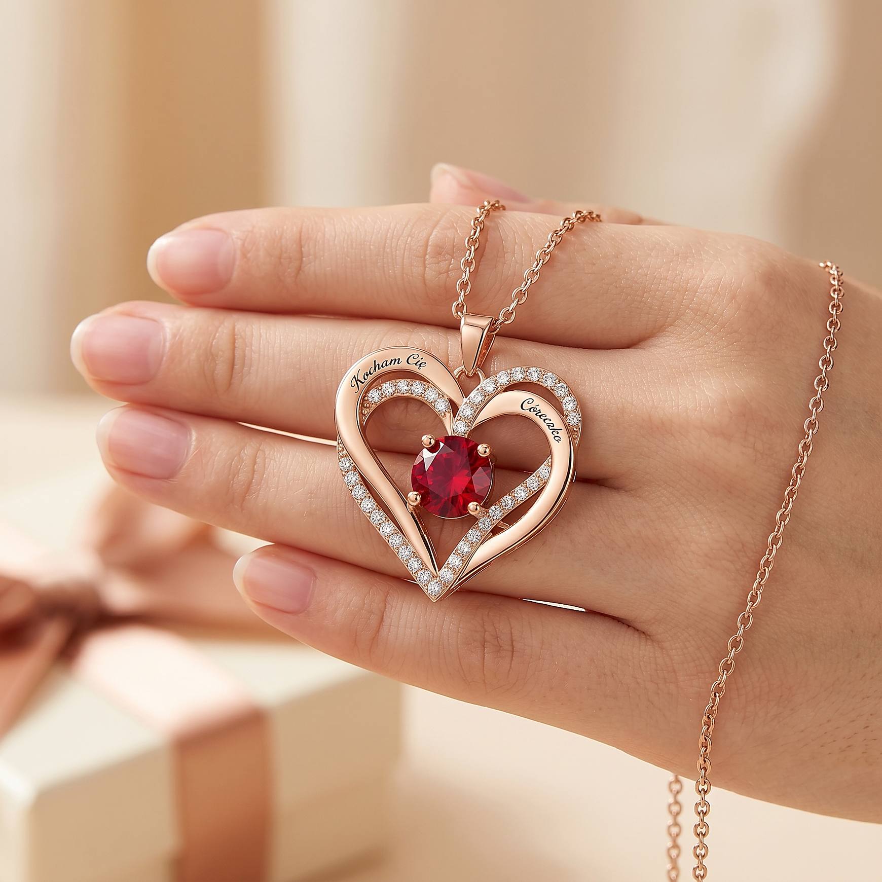 Naszyjnik dla Córki - Pokryty 18K Złotem - Kocham Cię Córeczko - Bejesa