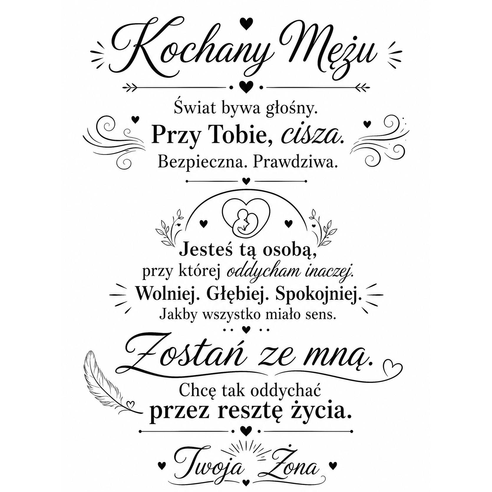 Naszyjnik dla Męża - Nieśmiertelnik z Grawerem - Oddycham Inaczej - Bejesa