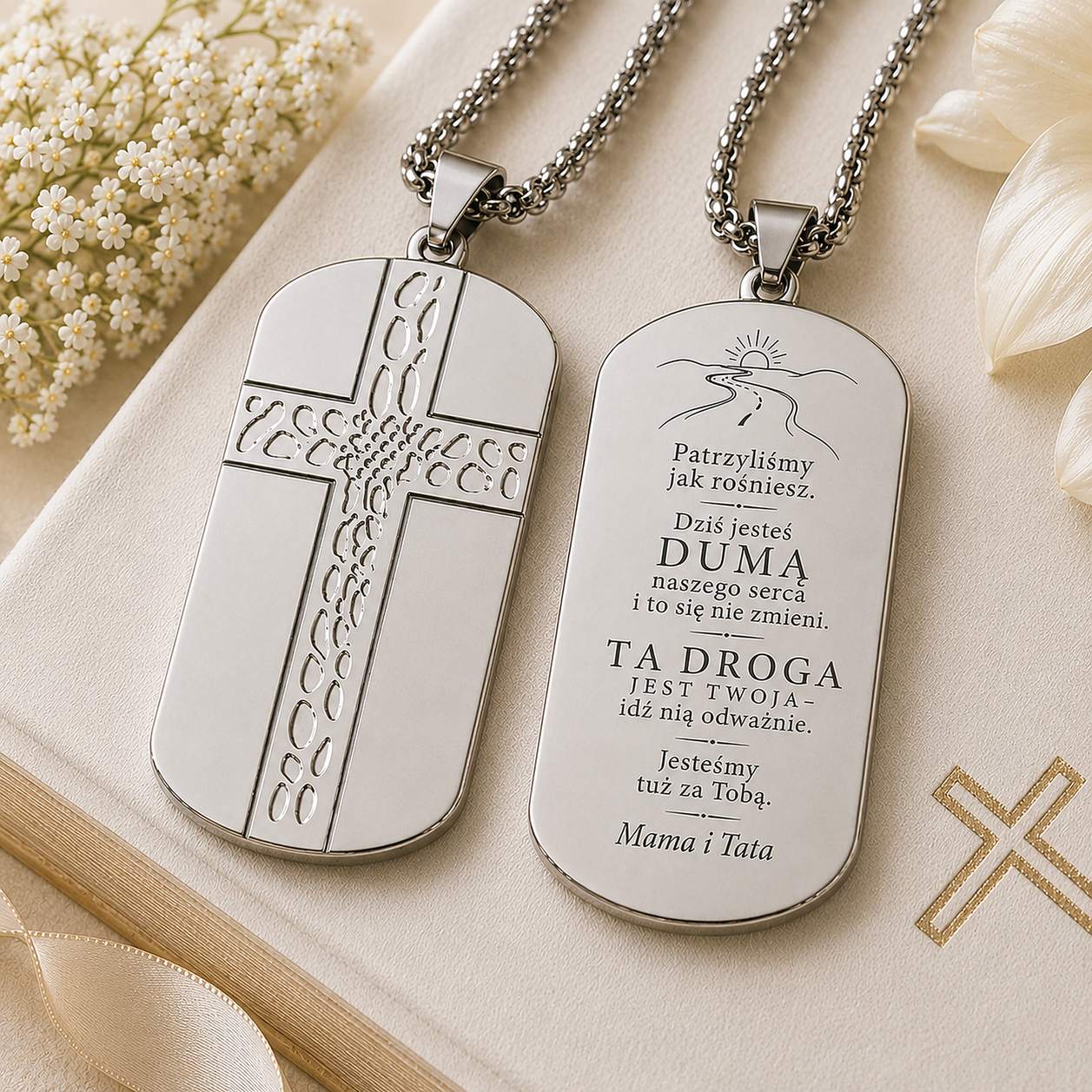 Nieśmiertelnik z Krzyżem dla Syna - Twoja Droga - Bejesa