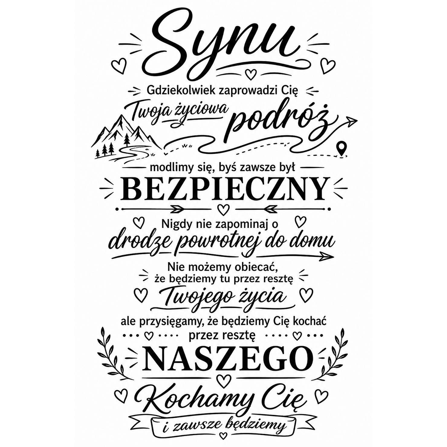 Naszyjnik dla Syna - Nieśmiertelnik z Grawerem - Bezpieczna Droga - Bejesa