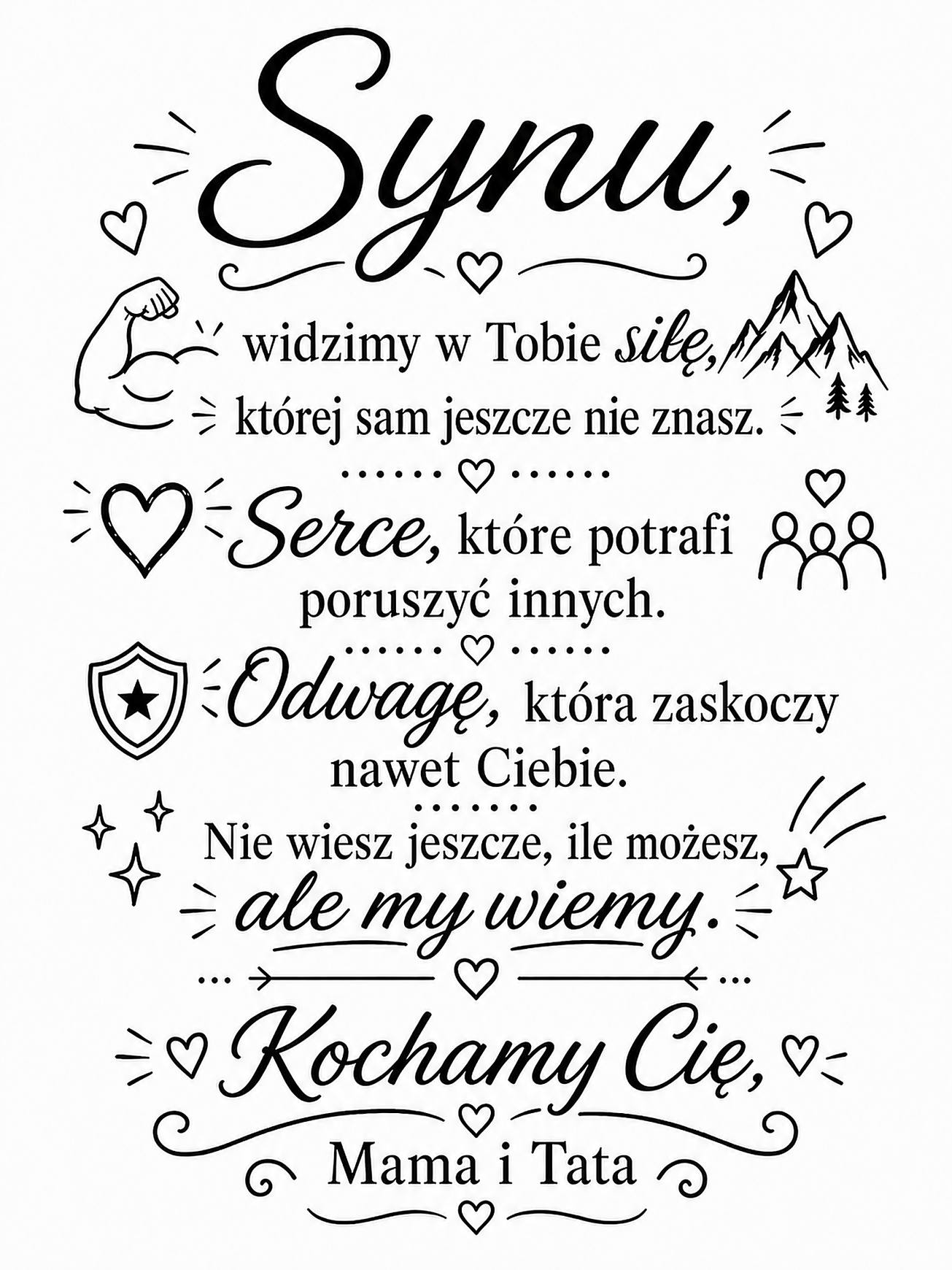 Naszyjnik dla Syna - Nieśmiertelnik z Grawerem - Widzimy Twoją Siłę - Bejesa