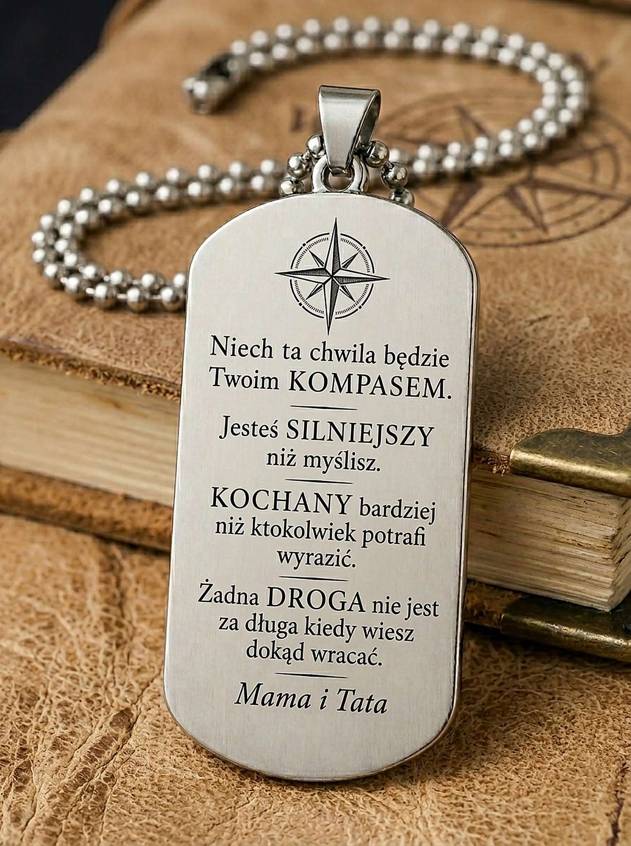 Nieśmiertelnik z Krzyżem dla Syna - Kompas - Bejesa