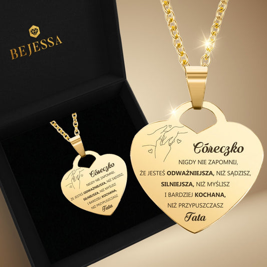 Prezent dla Córki - Serce z Grawerem - Nigdy nie zapomnij - od taty - Bejesa