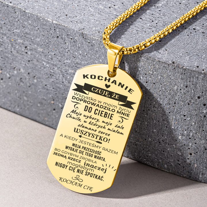 Prezent dla Męża - Nieśmiertelnik z Grawerem - Kocham Cię - Bejesa