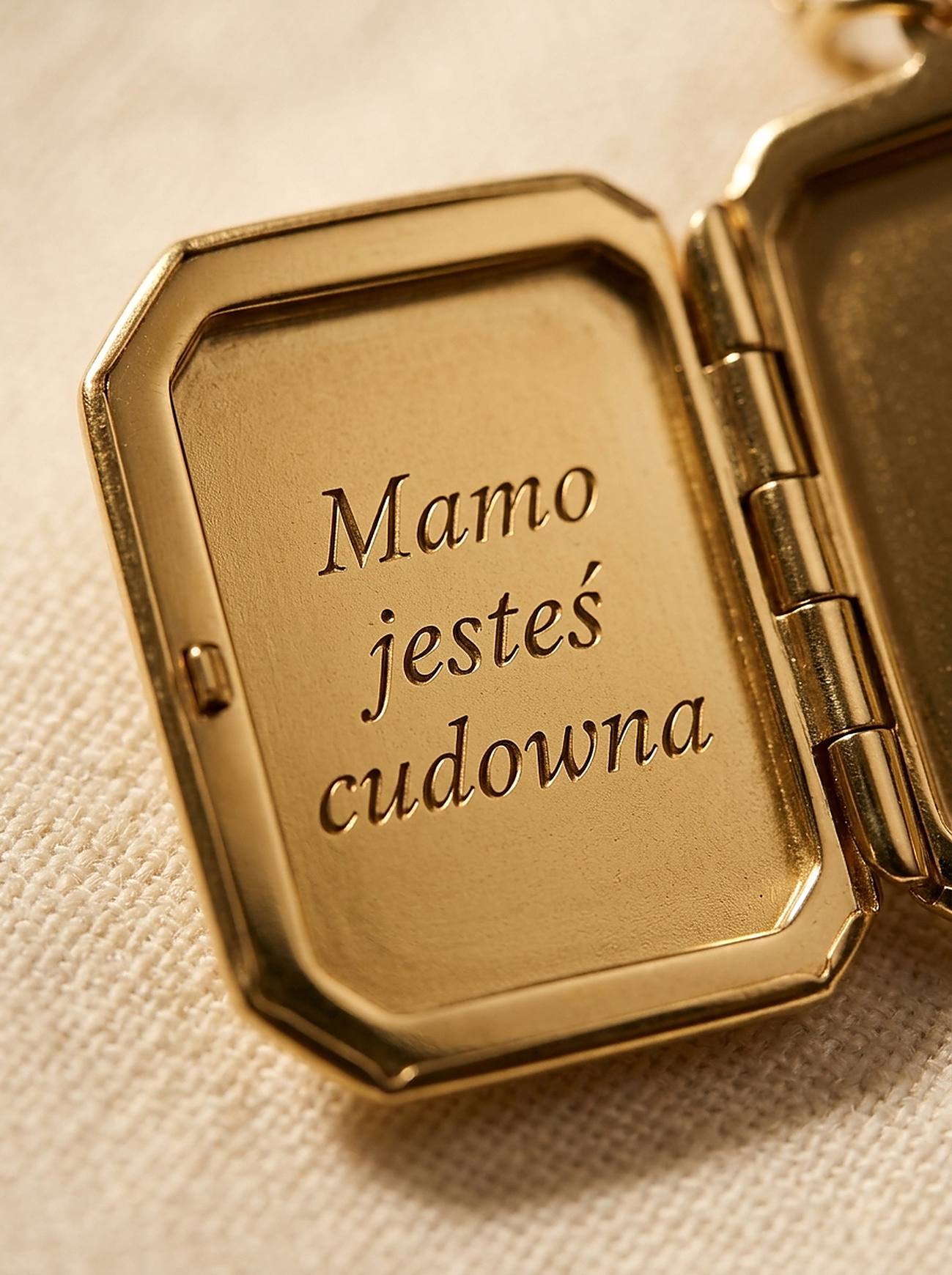 Otwierany Medalion dla Mamy z Grawerem - Mamo jesteś cudowna - Bejesa