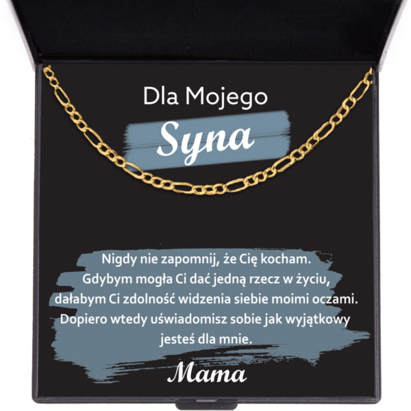 Łańcuszek – Dla Syna – Nigdy Nie Zapomnij - złoty