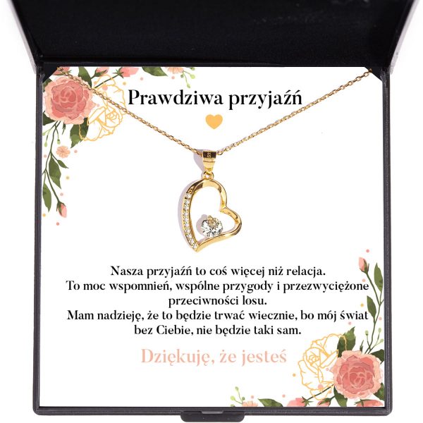 Naszyjnik Błyszcząca Biel z dedykacją dla przyjaciółki