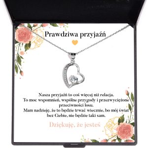Naszyjnik Błyszcząca Biel z dedykacją dla przyjaciółki
