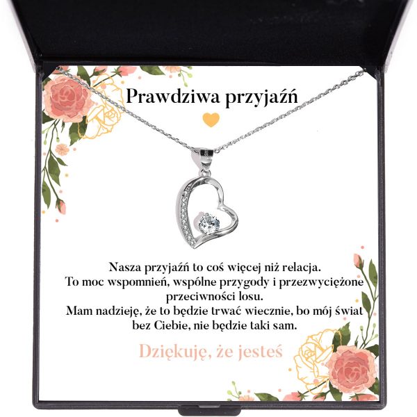 Naszyjnik Błyszcząca Biel z dedykacją dla przyjaciółki