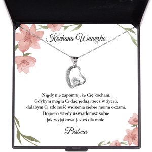Naszyjnik Błyszcząca Biel z dedykacją dla wnuczki