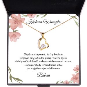 Naszyjnik Błyszcząca Biel z dedykacją dla wnuczki