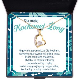 Naszyjnik Błyszcząca Biel z dedykacją dla żony