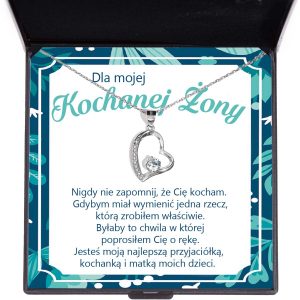 Naszyjnik Błyszcząca Biel z dedykacją dla żony