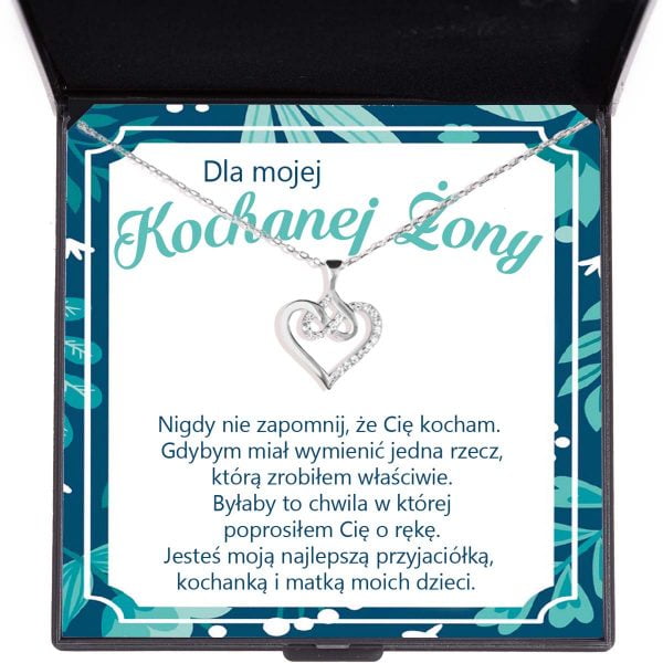 Naszyjnik Serce Nieskończoności z dedykacją dla żony
