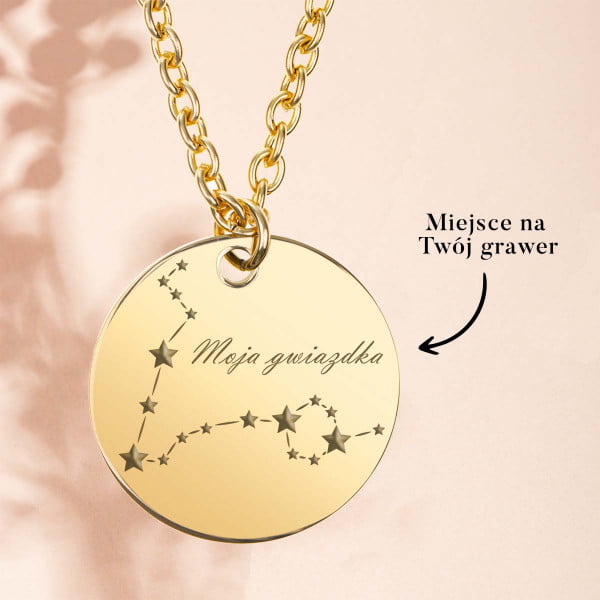 Naszyjnik ze znakiem zodiaku i imieniem