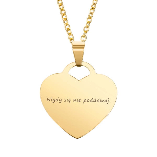 Grawerowane serduszko w kolorze złotym - personalizowane