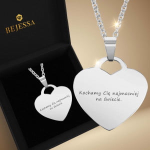 Grawerowane serduszko w kolorze srebrnym - personalizowane