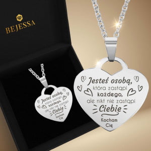 Grawerowane serduszko w kolorze srebrnym - prezent dla mamy od córki