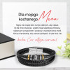 Bransoletka - dla męża - pleciona z koralikami blaszką - całym sercem