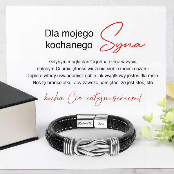 Bransoletka - dla syna - połączenie przeplatana kotwica - całym sercem PL