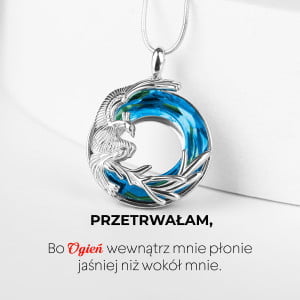Naszyjnik feniks z dedykacją kryształy swarovskiego