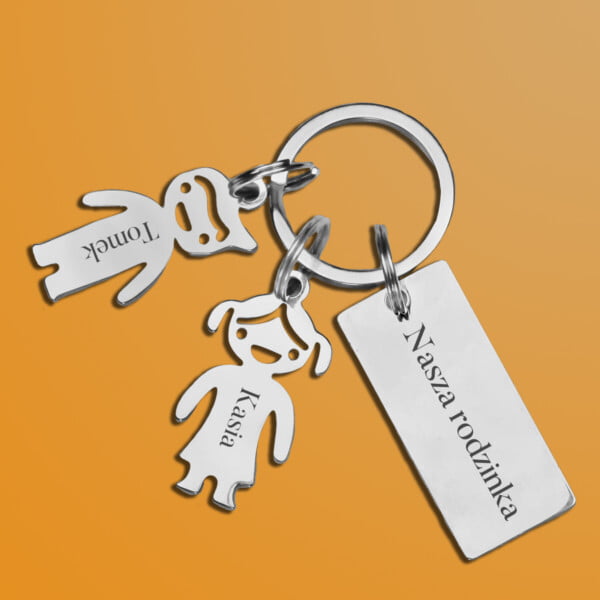 Breloczek z personalizowanymi zawieszkami - nasza rodzinka