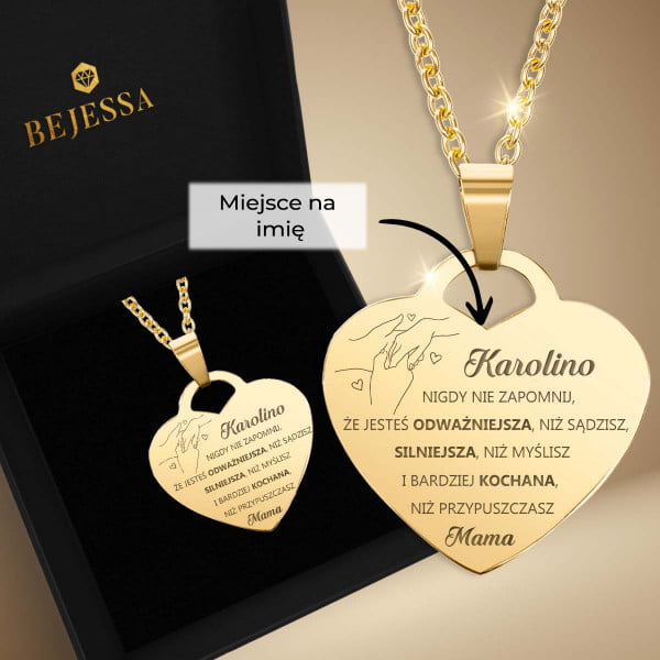 Naszyjnik z personalizowanym grawerem dla córki od mamy