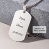 Nieśmiertelnik Personalizowany - imiona+data srebrny