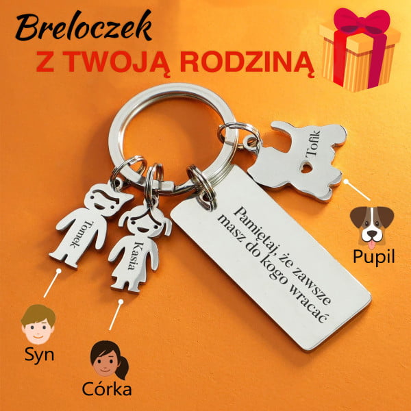 Breloczek z grawerem - z Twoją rodziną