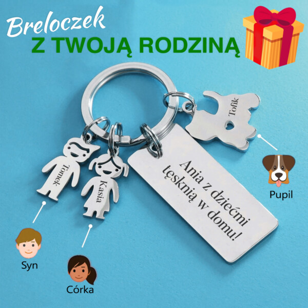 Breloczek do Kluczy – Brelok z Twoim tekstem – Rodzina