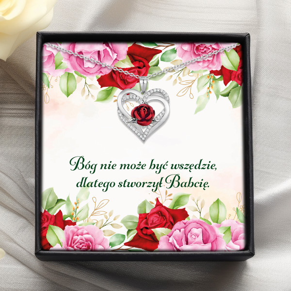 NASZYJNIK - DLA BABCI - bóg stworzył babcię - srebrny - 2 - PL (2)