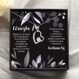 NASZYJNIK - DLA CÓRKI - sięgaj do gwiazd (3) - błyszcząca biel - srebrny - PL (2)
