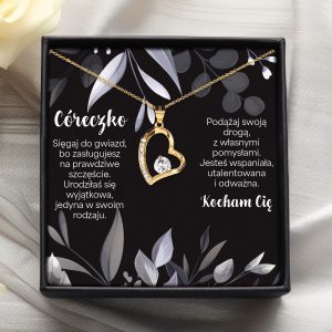 NASZYJNIK - DLA CÓRKI - sięgaj do gwiazd (3) - błyszcząca biel - złoty - PL (2)