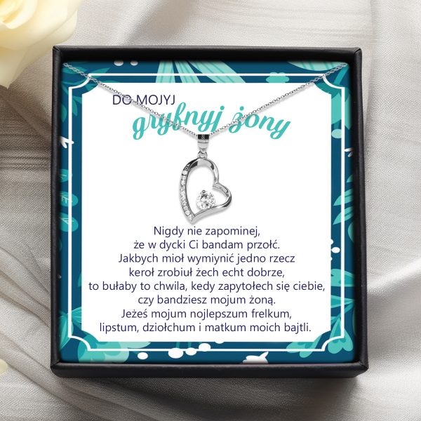 naszyjnik dla żony - zawsze będę obok - błyszcząca biel - srebrny - ŚL (2)