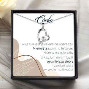 prezent dla córki naszyjnik z dedykacją fale zycia prezent srebro bejessa
