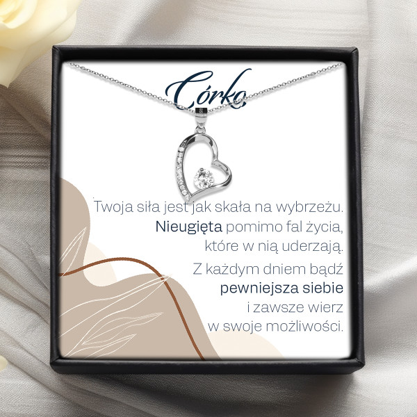 prezent dla córki naszyjnik z dedykacją fale zycia prezent srebro bejessa