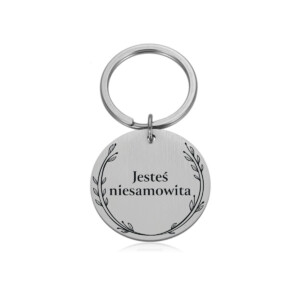 GRAWERY - BRELOK - JESTEŚ NIESAMOWITA.ai.8 BRELOK - DLA - - kółko - srebrny (1)