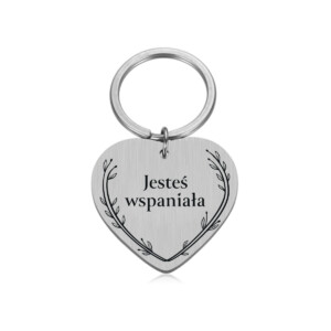 GRAWERY - BRELOK - JESTEŚ WSPANIAŁA - serce.ai.8 BRELOK - DLA - - serduszko - srebrny (1)