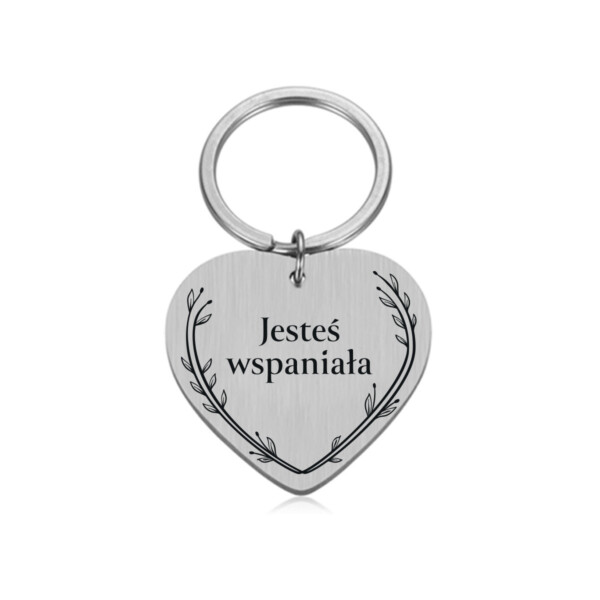 GRAWERY - BRELOK - JESTEŚ WSPANIAŁA - serce.ai.8 BRELOK - DLA - - serduszko - srebrny (1)