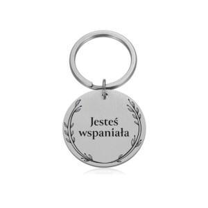 GRAWERY - BRELOK - JESTEŚ WSPANIAŁA.ai.8 BRELOK - DLA - - kółko - srebrny (1)