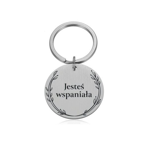 GRAWERY - BRELOK - JESTEŚ WSPANIAŁA.ai.8 BRELOK - DLA - - kółko - srebrny (1)