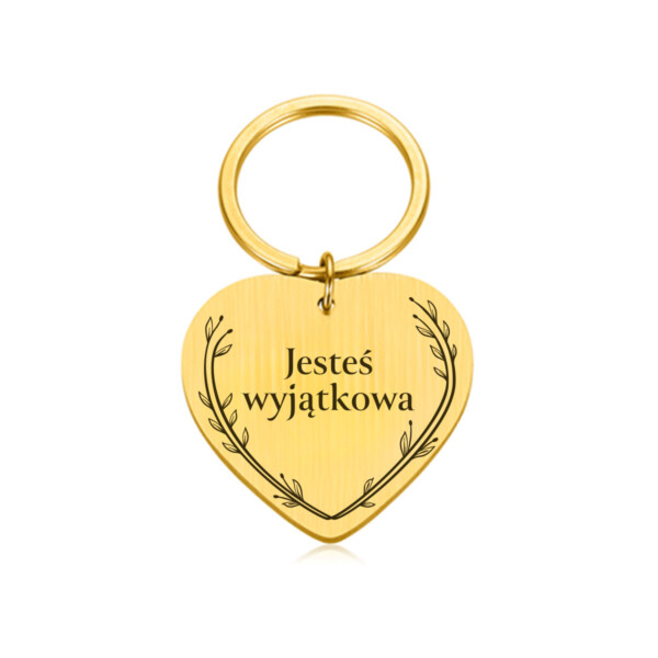 GRAWERY - BRELOK - JESTEŚ WYJĄTKOWA - serce.ai.8 BRELOK - DLA - - serduszko - złoty (1)