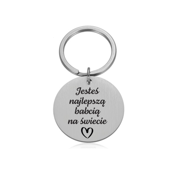 GRAWERY - BRELOK - NAJLEPSZA NA ŚWIECIE - BABCIA.ai.8 BRELOK - DLA - - kółko - srebrny (1)