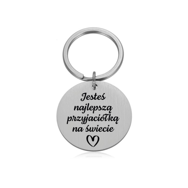 GRAWERY - BRELOK - NAJLEPSZA NA ŚWIECIE - PRZYJACIÓŁKA.ai.8 BRELOK - DLA - - kółko - srebrny (1)
